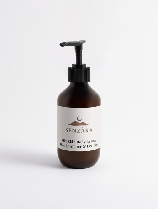 Silk Skin Body Lotion, Woody Amber & Leather - 270 ml